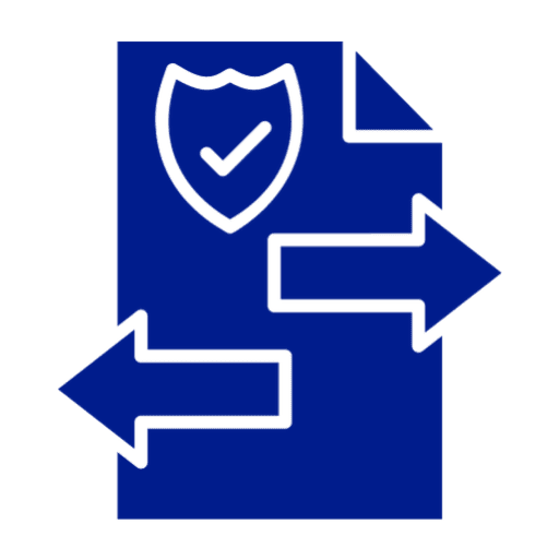 Document with arrows and shield icon