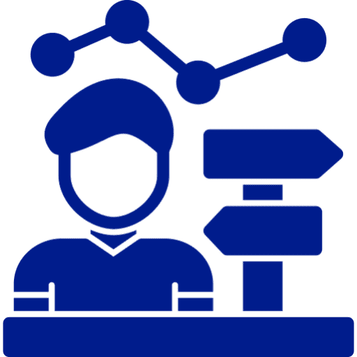 Business analytics and decision-making symbol