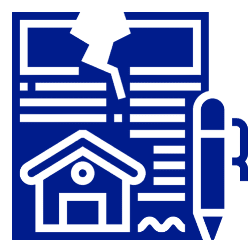 Real estate document with pen icon