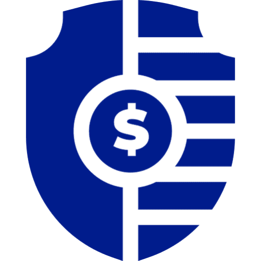 Shield with dollar sign logo