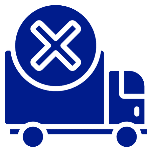 Delivery truck icon with cross