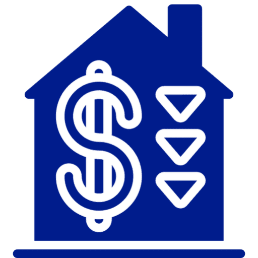 Decreasing home value symbol