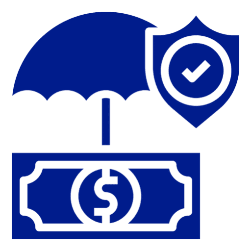 Money under umbrella illustration