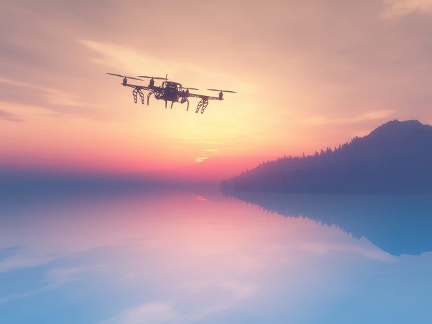 3d-render-of-a-drone-flying-over-a-sunset-ocean_1048-5824