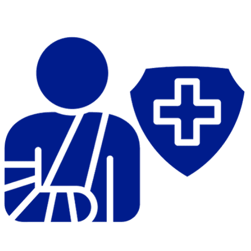 Healthcare protection symbol for injury
