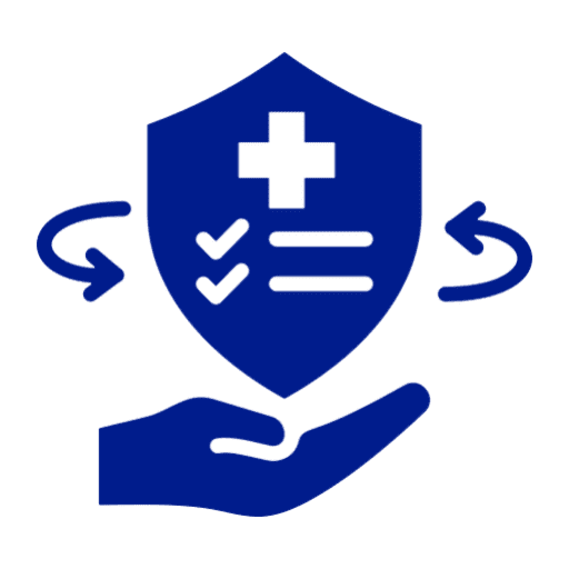 Protective shield symbol in a hand