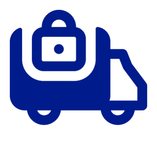 Delivery truck icon with package