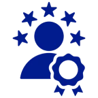 Blue hand with star symbol