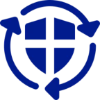 Blue hand with star symbol