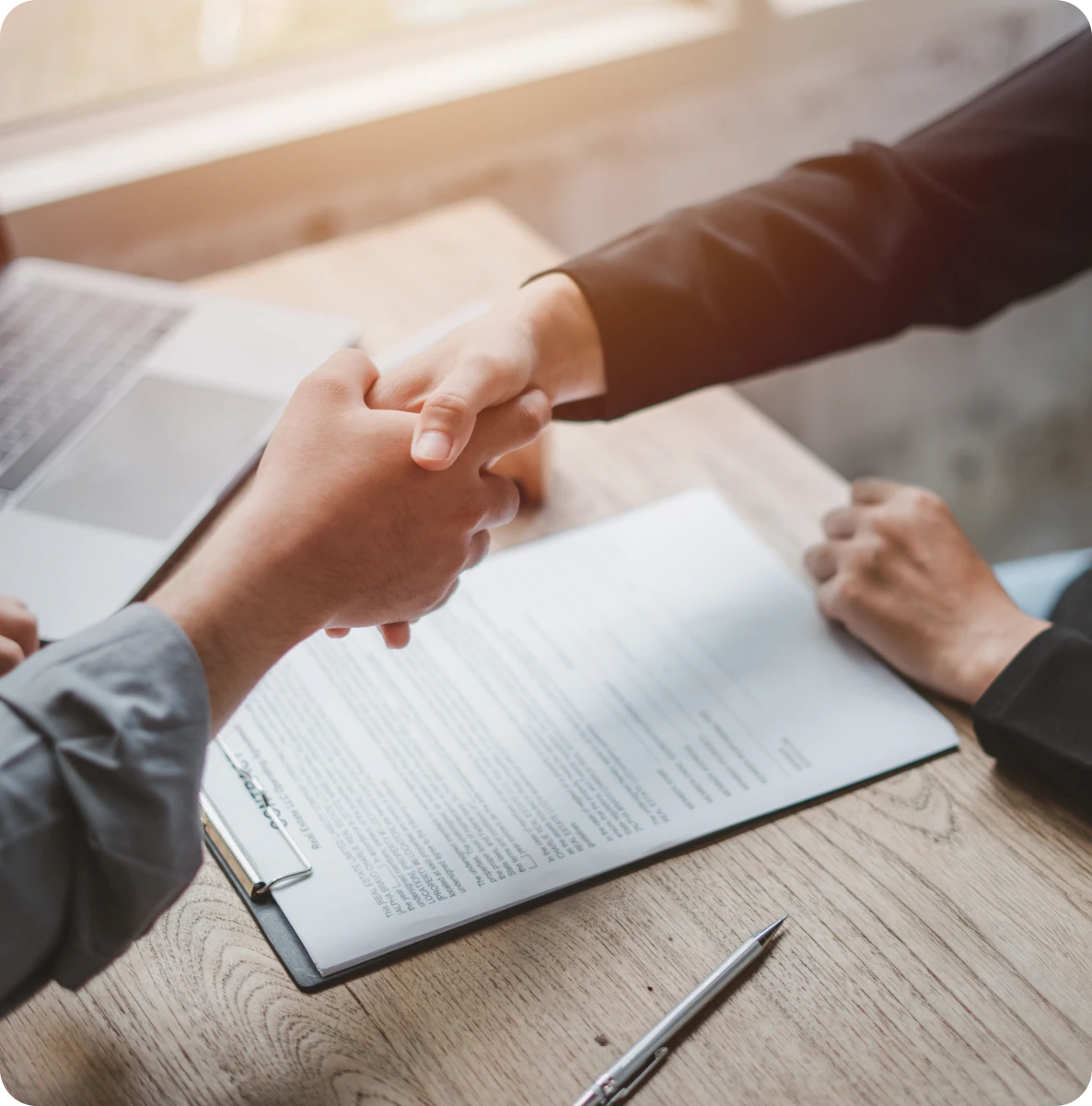 Handshake over a business contract