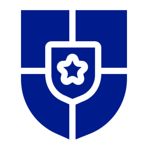 Blue shield with star emblem